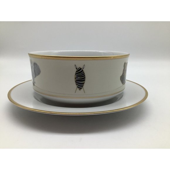 Royal Sheffield African Big 5 Gravy Boat with Attached Underplate - Picture 6 of 11